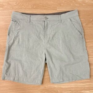 prAna Hybrid Shorts Mens 35 Light Sage Green Stretch Outdoor Hiking Casual Chino